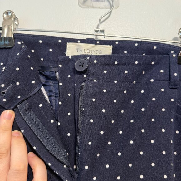 Talbots Navy Blue Polka Dot Womens Dress Pants Size 12P - Picture 5 of 7
